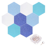 8 x Felt Bulletin Board 11"x9.4" Self Adhesive Pin Board with Pins, Set-E Model