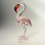 Murano Glass, Handcrafted Unique Lovely Pink Flamingo Figurine, Size 1 Model