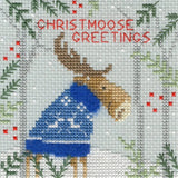 Bothy Threads Greating card counted cross stitch Kit "Xmas Moose", 10x10cm, XMAS Model