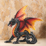 8.5"H Dragon with Fire Wing Figurine Ornament Home Decor Unique Gift Model