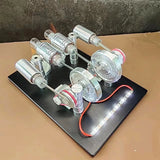 SB-STLSG(B) 4 Cylinder Stirling Engine Generator Model Black Bamboo Science Toy Model