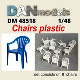 Accessories for diorama Plastic chairs 8pcs Dan Models 48518 For Scale Kit 1:48 Model