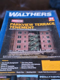 Walthers 933-3177 HO Parkview Terrace Tenement Background Building Kit NEW GB41 Model