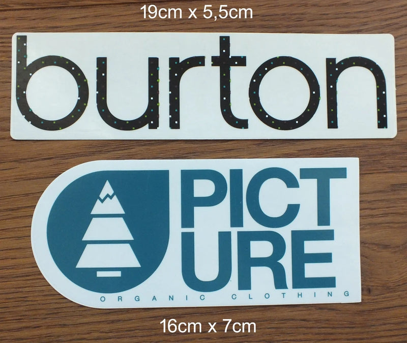 2 Decal Stickers Burton Picture Organic Snowboard Snowboarding Powder Ski Model