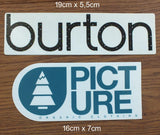 2 Decal Stickers Burton Picture Organic Snowboard Snowboarding Powder Ski Model