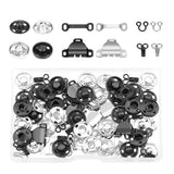 50 Pairs Hooks Eyes Sewing Hook Eye Closures Snap Buttons Kits Set for Trousers Model