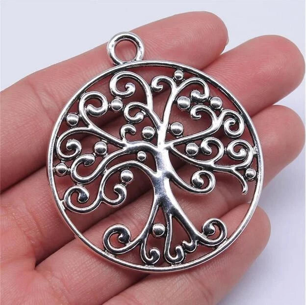 2pcs 57x50mm Alloy Charms Floral Tree Pendant For Jewelry Making EF3731 Charms