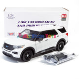 2022 Ford Explorer Police 1:24 Diecast Model WHITE BUILDER KIT Motormax 76988 Model