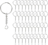 100Pcs Heavy-Duty Keychain Rings with Chain & Jump Rings DIY Craft Kit Model