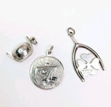 Sterling Charms Lot Wishbone Nurses Hat Libra Vintage Charms