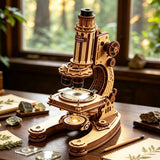 ROKR 3D Wooden Puzzle Microscope Wooden Mechanical Model Kit Toy DIY Xmas Gift Model