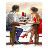Paint By Numbers Adults kids Romantic Dinner DIY Painting Kit 40x50CM Canvas Model