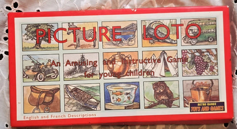 Retro Range Picture Loto Board Game | Complete/Unused English/French- Family Fun Model