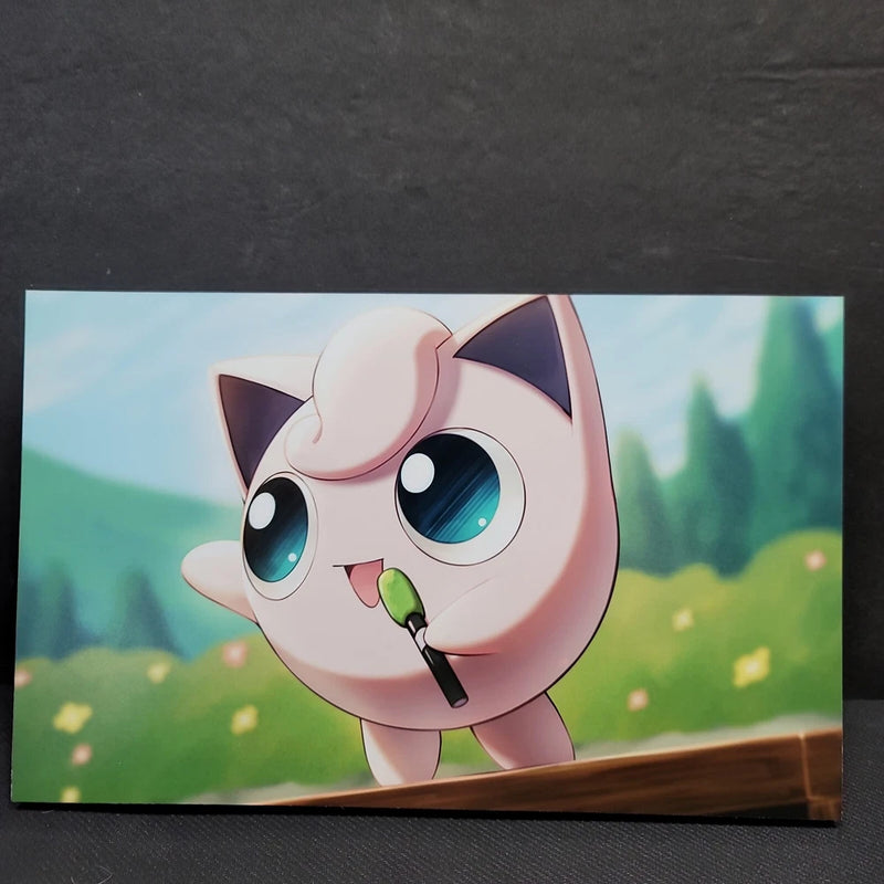 Jigglypuff Pok¨¦mon Singing Wall Photo Art Board Print 11.75in x 7.25in Model