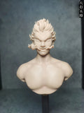 1/6 1/12 Unpainted Japanese Anime Fire Ghost Head Carved Model Toys Model