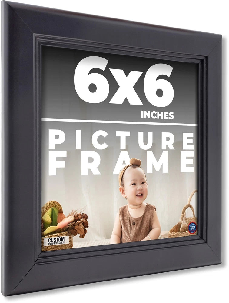 6x6 Contemporary Black Wood Frame with UV Acrylic and Acid Free Foam Board Model