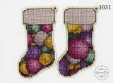 DIY cross stitch kit on wood "Christmas tree toys" Model