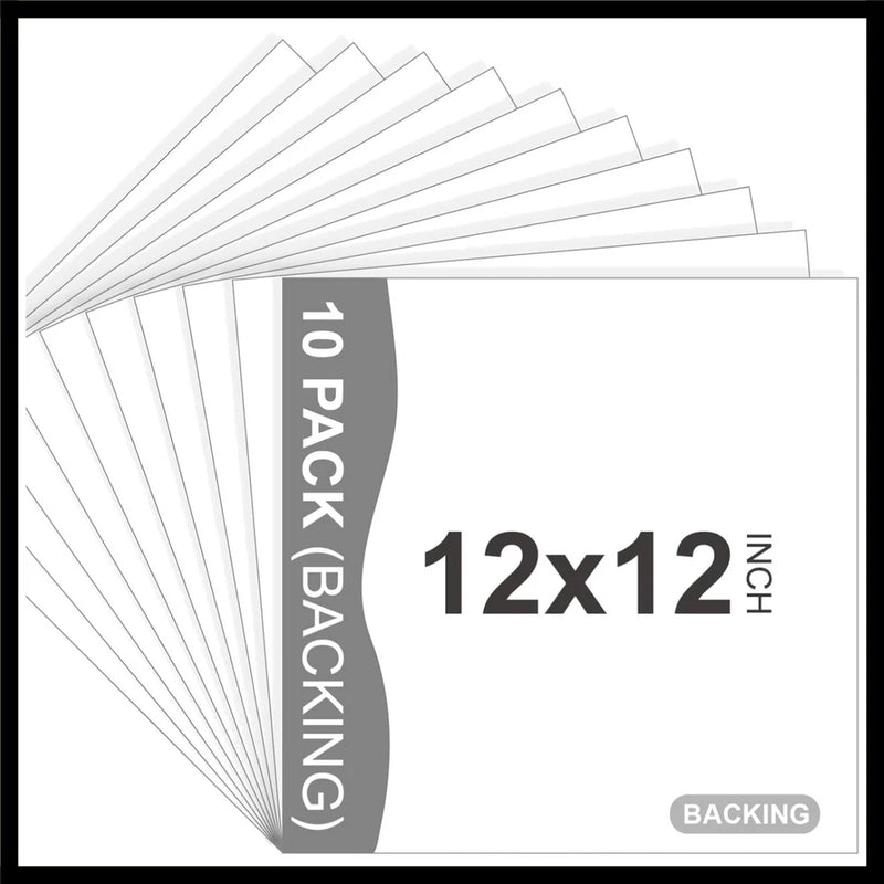 10 Pack Backing Boards, 12x12 Acid-Free Uncut White Mat Boards Model