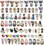 120Pc Assorted Enamel Bracelet Cat Charms for Jewelry Making Crafts DIY Necklace Charms