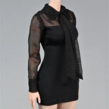 1/6 Scale Black perspective Dress Skirt Clothes for 12
