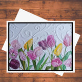 Embossed Tulip Card Kit: DIY Springtime Floral Greeting Cards with Envelopes Model