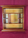 Miniature Wall Curio Shelf Wood Display Cabinet Thimble Figurine Rack 12 Model