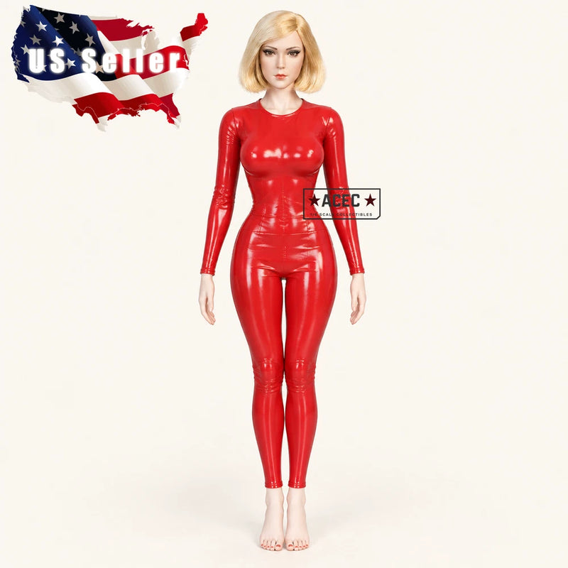 1/6 Red Leather Bodysuit Jumpsuit Outfit For 12" Hot Toys Phicen TBLeague Figure Model