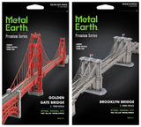 Fascinations ICONX SF GOLDEN GATE & NY BROOKLYN BRIDGE Metal Earth Model Kit Set Model