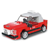 MOC Car Pull Back Red Taxi Car Building Block Model Kit Toy Gift 99 Pcs Model
