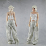1:6 CUKE TOYS Female White Tight Top Wide Leg Pants Model Fit 12