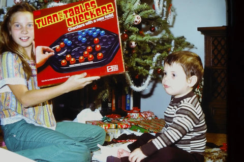 1980 Kids Christmas Morning Turn The Tables Checkers Board Game 35mm Slide Model