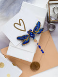 DIY Jewelry making kit "Dragonfly", Seed beaded brooch, Bead Embroidery Kit Model