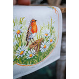 Vervaco counted cross stitch kit tablechloth "G?nsebl??mchen und Robin ", 32x84cm Model
