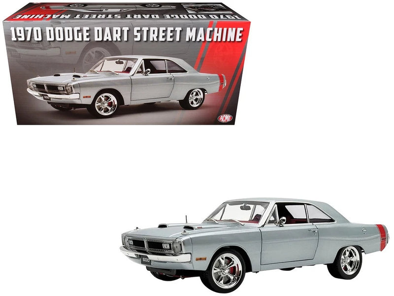 1970 Dodge Dart 440 Street Machine Silver Metallic 1/18 Diecast Model Car - ACME Model