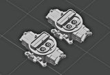 1/25 3D Resin 4 Barrel 650 cfm Double Pumper Carburetor Scale Model Kit Parts Model