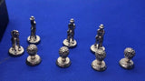 Vintage Golf Pewter Figurine & Ball Marker Desk Set w/ Display Box 8 Piece Model