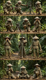 1/35 Scale Vietnam War Viet Cong 12 Figures and Artillery Unpainted Resin Model Model