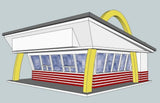 HO Scale "McDaniels" Resteraunt Kit 1:87 Scale Kit Model
