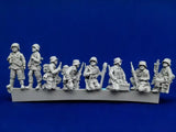 1/72 Resin Figure WWII German Tank Riders Set 8 Figures Unassembled Unpainted Model
