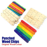 Colorful Punched Wood Chips for DIY Crafts Model Kits Evenly Spaced Holes Model