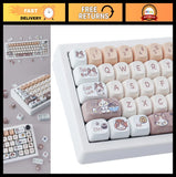 Cute Kitty Cat PBT Keycap Set - 143 Dye-Sublimated Custom Keycaps for MX Switche Model
