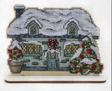 DIY Cross-Stitch Kit  Winter house on Wooden Base for Home Decor Model