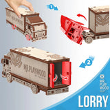 Mr.Playwood Mechanical Lorry Truck Puzzle - DIY Wooden 3D Model Construction Kit Model