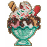 Ice Cream Sundae Counted Cross Stitch Kit Mill Hill 2024 Spring Bouquet MH182414 Model