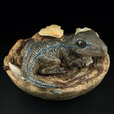 Velociraptor Egg Dinosaur Statue Animal Model Resin Display Blue Color Model