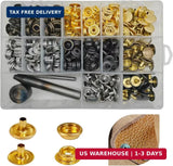 SUNOR Leather Snaps and Fasteners Kit, 120 Set Brass 304 Stainless Steel Heavy D Model
