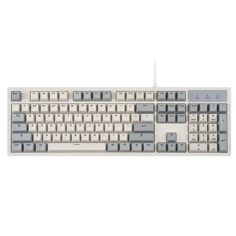 Full Size USB Mechanical Keyboard Brown Tactile Switch Retro Gray White Model