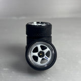 1/18 Meko Nissan NISMO LMGT1 RAYS Wheels 400R Chrome & White for JDM Peako IG Model