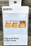 NORTH Figural Key Cap Pack Gold Keycap Set ESC Spacebar + 3 Icon Keys Model