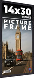 14x30 Frame Black Real Wood Picture Frame Width 0.75 inches | Interior Frame Dep Model